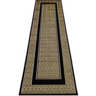 Tæppe, Fortovet GLOSS moderne 6776 86 stilfuld, ramme, Græsk sort / guld 70x250 cm