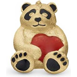 Christina Jewelry Panda forgyldt charm til sølvarmbånd og læderarmbånd på 4 mm