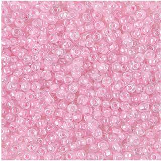 Rico Design Rocailles Perlen 3,1mm 14g Transparent/Rosa