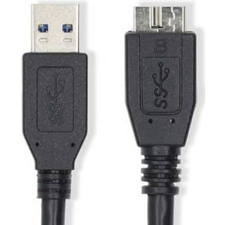 Nedis USB-kabel | USB 3.2 Gen 1 | USB-A Han | USB Micro-B han | 5 Gbps | Nikkelplateret | 0.50 m | Runde | PVC | Sort | Label