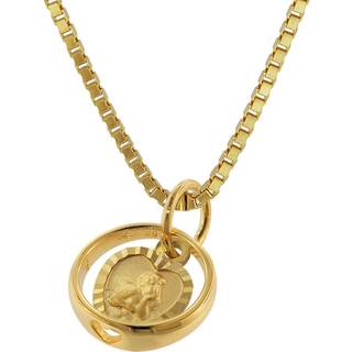 trendor 75260 Taufring mit Engel-Herz Gold 585 / 14K mit plattierter Halskette