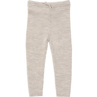 Copenhagen Colors Merino Classic Rib Leggings w Drawstrings  Pale Cream Melange 80 cm  Creme  80 cm  Unisex