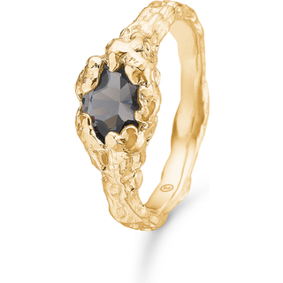 Studio Z Dark Magma ring i forgyldt sølv med grå cubic zirkonia