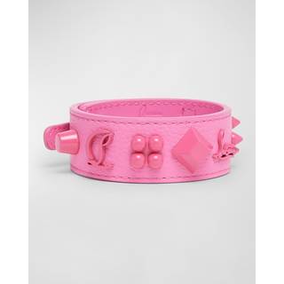 Christian Louboutin Paloma embellished leather bracelet - pink - One Size