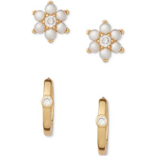 Kate Spade New York Flower Pearl Stud and Huggie Set - Gold - 1cm