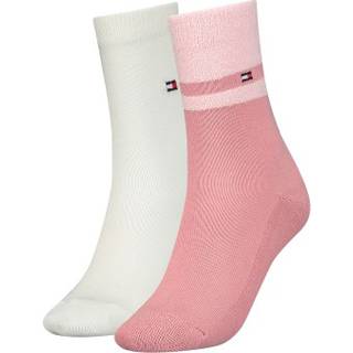 Tommy Hilfiger 2-pak Women Gifting Boucle Stripe Sock - White/Pink - Str 35/38 * Kampagne *