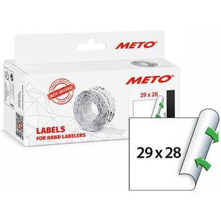 Meto etiket 29x28mm aftagelig 30007371 hvid, 5000 stk / 5 ruller