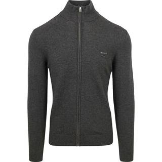 Langærmet Cardigan, Dark Charcoal, 3XL