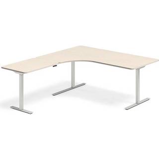 Hæve-sænkebord DNA, Birk 1800x2000 mm Venstre 3-ben/Alugrå