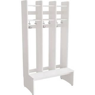 Garderobeindretning Eira Light, gulvmodel 3 pladser, 280 mm rumbredde, hvidpigmenteret krydsfinér