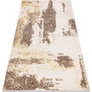 Tæppe MEFE moderne 8731 Rosette vintage vasket - Strukturelle, to niveauer af fleece beige 140x190 cm