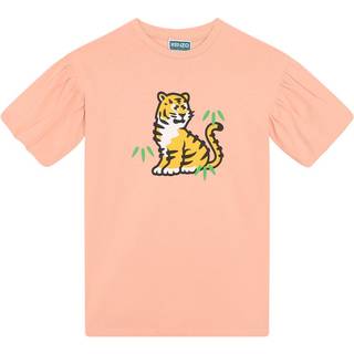 Kenzo T-shirt Kjole Med Tiger Print Nude 4 Y  Lyserød  4 år  kvinde