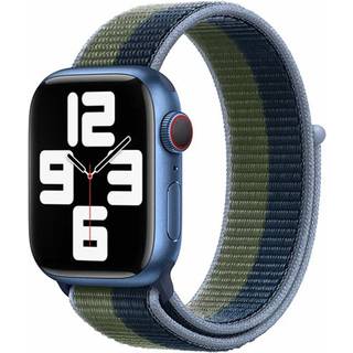 Apple Watch (42/44/SE/45/46/49mm) Lippa Nylon Rem - Grøn / Blå