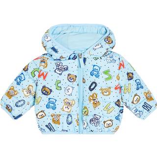 Moschino Kids Baby printed puffer jacket - blue - M 9-12
