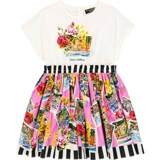 Dolce&Gabbana Kids Portofino printed cotton dress - multicoloured - Y 2