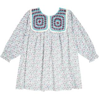 Louise Misha Warise floral cotton crochet dress - blue - Y 8