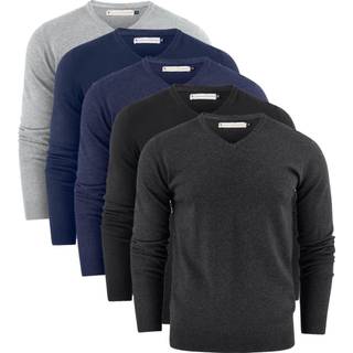 James Harvest Ashland V Sweater Antracit Mellade Antracit plettet