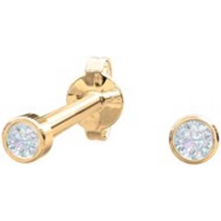 Siersbøl 14kt. guldørestikker med1 diamant 0,028ct 1,5mm