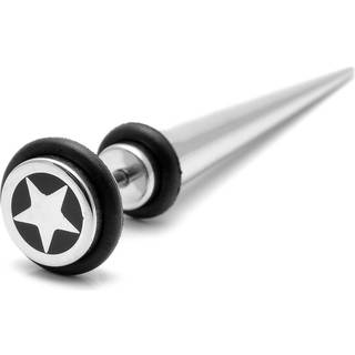 Sentio | 8 mm Sølvfarvet Rustfri Stål Stjerne Fake Plug Ørering