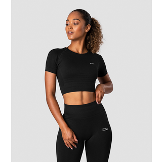 Define Seamless Cropped T-shirt Wmn Black