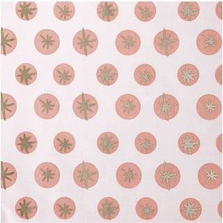 Druckstoff Schneeflocken rosa-gold 140cm