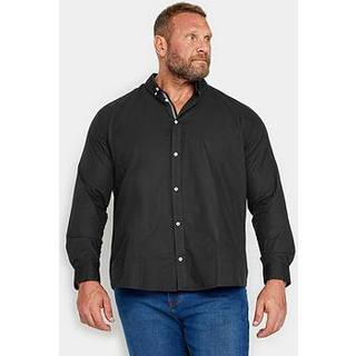 BadRhino Big & Tall BadRhino Big & Tall Black 100% Cotton Poplin Long Sleeve Shirt