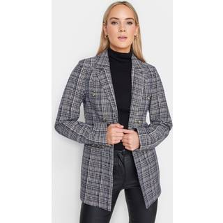 Lts Tall Grey Boucle Button Detail Blazer 20 Lts | Tall Women's Blazer Jackets - Blue
