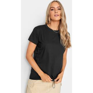 Lts Tall Black Drawstring Hem Cotton Tshirt 8 Lts | Tall Women's T-Shirts