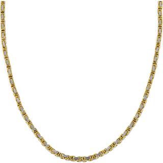 Halskæde m. Sølv- og Guldtonede Kædeled