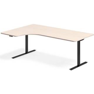 Hæve-sænkebord DNA, Birk 2000x1200 mm Venstre 2-ben/Sort