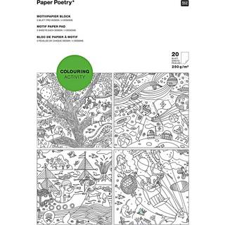 Paper Poetry Motivpapier Block Colouring Activity 21x30cm 20 Blatt