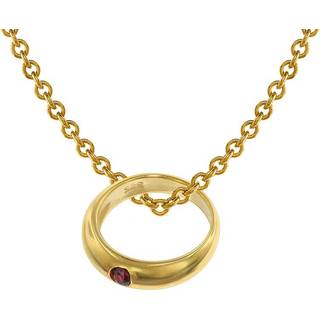 trendor 75401 Taufring mit Rubin Gold 585 / 14 Karat mit plattierter Kette