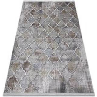 Tæppe LUCE moderne 75 Marokkansk kløver vintage - Strukturelle grå / sennep 77x150 cm