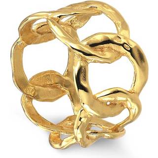 Jane Kønig - Big Space Link ring i forgyldt sølv**