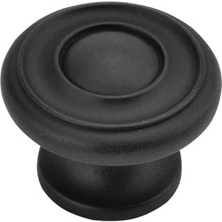 Hickory Hardware Cottage Collection Knap 1-1/2 inch Diameter Matte Black Finish (10 Pack)