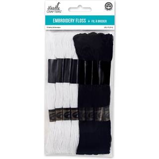Needlecrafters Cotton Embroidery Floss 8m sort/hvid