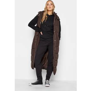 Lts Tall Chocolate Brown Midaxi Padded Gilet 8 Lts | Tall Women's Gilets