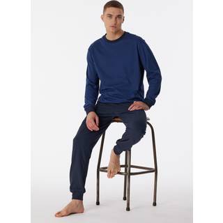 Schiesser Comfort Essentials Long Pyjamas - Navy-2 - 54