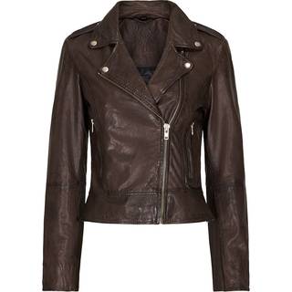 Notyz Biker Jacket Skind 10961-New Almond Brown W. Silver Acc. (44)