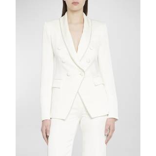 Veronica Beard Jagger Dickey crÃªpe satin blazer - white - M