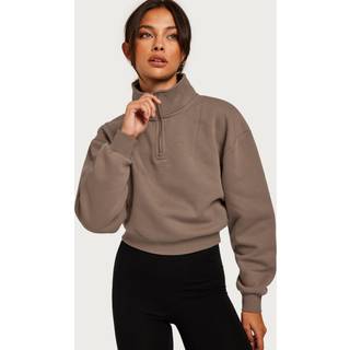 Nimble Cropped 1/4 Zip Autumn Brown