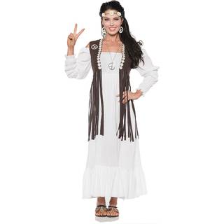 Hippie Kleid mit Fransenweste L