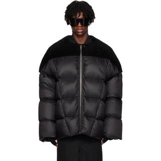 Rick Owens Flight shearling-trimmed down jacket - black - EU 52