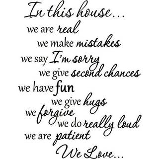 I dette hus citerer vi Wall Decals Family Rules ordsprog Vinylv?gskunstklisterm?rker