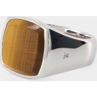 Tom Wood Cushion Tiger Eye Ring Silver