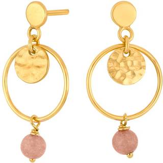Nordahl Jewellery Joy52 forgyldte øreringe med peach månesten