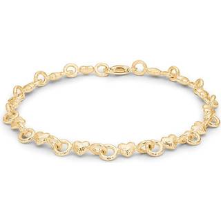 Blossom Copenhagen armbånd med hjerter i forgyldt - 19 cm