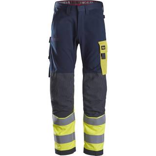 Snickers 6376 protecwork, high-vis arbejdsbukser, klasse 1 navy/gul 60