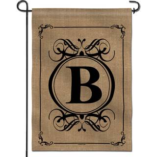Anley Classic Monogram Letter B Garden Flag Dobbeltsidet familie Efternavn Initial Yard Flag - Personaliseret velkomsthjemindretning - Vejrbestan