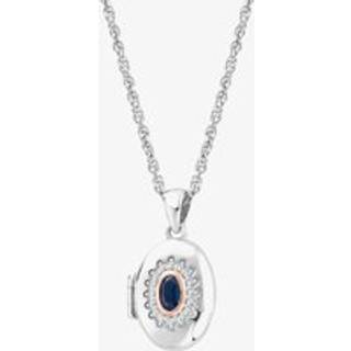 Royal Clogau® Sterling Silver Diana Locket with Sapphire & Topaz